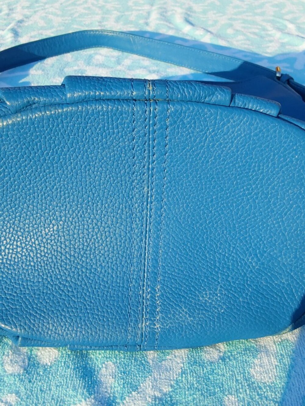 2015 HADAKI BLUE LEATHER HOBO BAG - Picture 8 of 16